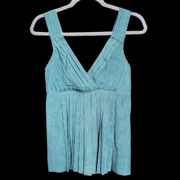 Marc by Marc Jacobs Pleated Pinstripe Silk Camisole Baby Doll Vneck Tank Top XS - Picture 8 of 15